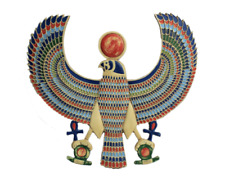 Horus Falcon Figurine Holding Ankh picture