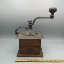 ANTIQUE Cast Iron Mahogany Coffee Mill Imperial Great Condition picture