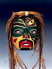 Large Mid 19th Century Northwest Coast Kwakiutl Carved Cedar Bukwus Dance Mask picture
