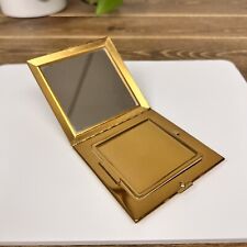 Volupte Vintage Gold Tone Swinglok Makeup Holder Box Compact w/ Mirror USA picture