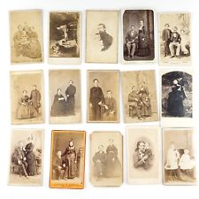 CDV Photo Lot of 15 Family Groups | Including Antique Album Filler Cards B3242 picture