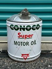 #1870 Vintage CONOCO Super Motor Oil Heavy Duty 5 Gallon Empty Can no. 16 picture
