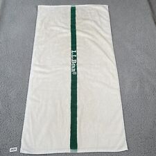 Vintage L.L Bean White Green Stripe  Beach Bath Towel 24” X 45” picture