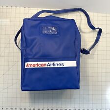 Vintage American Airlines Carry On Travel bag Zipper Vinyl Blue picture