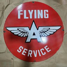 FLYING A SERVICE PORCELAIN ENAMEL SIGN 30 INCHES ROUND picture