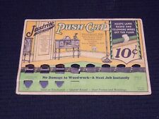 1928 VINTAGE JUSTRITE PUSH-CLIP CARD W/ 3 CLIPS - KEEPS WIRES OFF FLOOR - J 9901 picture
