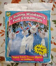 Vintage Sun Hill 4 Easter Bunny Windsock Fun Streamers 1996 Easter Decorations picture