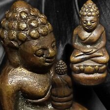 Antique Bronze Buddha Figures Statue Charm Magic Energy Vintage Lucky Gift Love picture