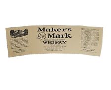 Maker's Mark Kentucky Bourbon Whisky Unused Bottle Label picture