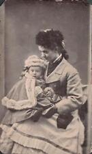 ORIGINAL VICTORIAN Tintype / Ferrotype Photograph c1860s MOTHER & BABY PORTRAIT picture