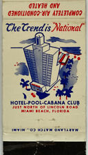 Vintage 1950s The National Hotel Miami Matchbook Cover - Florida Deco  picture