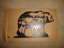 Black Metal Silhouette Of A Bear-Small 8 1/2 x 5 1/2-Wall Hanging-Cabin-Rustic picture