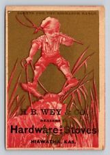 H B Wey Dealers Hardware Stoves Fantasy Child Stands On Mule Hiawatha KS  P150 picture