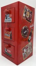 Drink Coke Coca Cola 2003 Red Tin Box Metal Small 3 Drawer File Cabinet picture