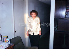 Vintage Found Photo - 1990s - Shy Old Woman Blinded By The Light Poses For Pic picture