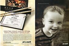 2005 2pg Print Ad ProMark Neil Peart RUSH R30 Drumsticks Child Advocates Auction picture