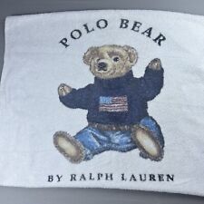Vintage Ralph Lauren Polo Bear Beach Towel American Flag Cotton US Made picture