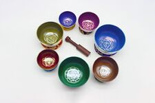 Set of Seven Color Singing Bowls From Nepal-Meditation Bowl-Tibetan Singing Bowl picture