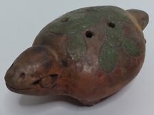 Pre Columbian Style Polychrome Pottery Turtle Ocarina Flute Whistle Music  picture