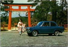 c1960s JAPAN AIR LINES Ad Postcard / DAIHATSU Compagno Berlina Car / Kimono Girl picture