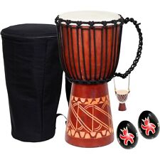 X8 Drums Tribal Djembe with Bag, Shakers and Necklace picture