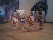 Alvin & The Chipmunks Glasses 1985 Vintage Set Of 4 Including The Chipettes picture