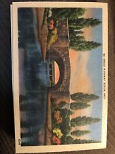 Vintage Linen Postcard Bridge In Fenway, Boston Massachusetts Landscape c1930s picture