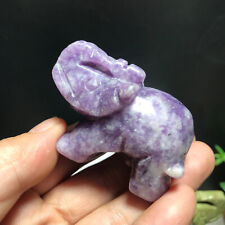 1PCS 70g Natural  Purple mica Quartz Hand Carved elephant  Crystal Healing gifts picture