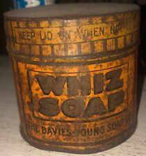 Early Whiz Soap Tin Metal Can J.P. Davies Co. Dayton Ohio Antique Vtg Americana picture