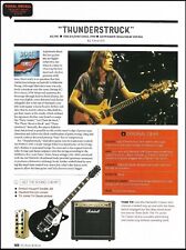 AC/DC Thunderstruck Malcolm Young Gretsch guitar Marshall amp pin-up article picture