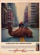 1965 Smirnoff Vodka Print Ad Camel I'd Ride A Mile Martini picture