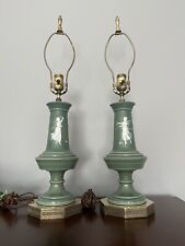 Stunning Pair Of Mary Gregory Vintage Lamps Rare 26.5” picture