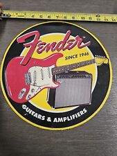 FENDER GUITARS AND AMPLIFIERS ROUND TIN SIGN Vintage Retro Decor Metal Tin Sign picture