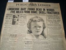 1932 MAY 13 PUBLIC LEDGER NEWSPAPER -LINDBERGH BABY FOUND DEAD IN WOODS- NT 7258 picture