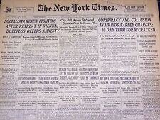 1934 FEB 15 NEW YORK TIMES - SOCIALISTS RENEW FIGHTING AFTER RETREAT - NT 1607 picture