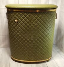 Vintage 50's ~Detecto New York ~Mid Century Green Clothes Hamper ~25”x 21”  picture