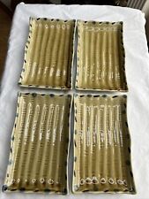 4 Vintage Rectangle Platters 8 1/2” X 5 1/8” Signed picture
