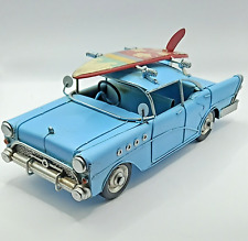 MODEL AMERICAN CAR WITH SURF BOARD RETRO VINTAGE CAR LARGE TINPLATE DECORATION picture