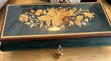 VTG REUGE MUSIC JEWELRY BOX INLAID WOOD WORKING “THE ENTERTAINER” 10.5”x4.5” picture
