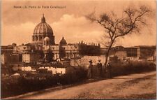 Vtg Roma S. Pietro da Porta Cavalleggeri Rome Italy 1910s Old View Postcard picture