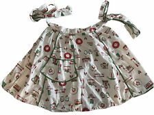 Vintage Half Apron Red And Green Designs Including Cherries, Candles Etc picture