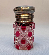 1916 Antique Sampson Mordan &Co Sterling Silver Cut Crystal Scent Perfume Bottle picture