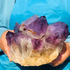 4.2LB Natural Amethyst Cluster Purple Quartz Crystal Rare Mineral Specimen 1621 picture