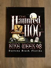 98 Vintage Haunted Hog Halloween Daytona Beach Bike Week Poster Board 22” X 17” picture