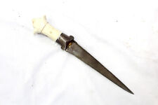 Dagger Knife Antique Damascus Wootz Faulad Steel Blade Bone Chip Handle H857 picture