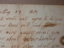 Antique 1851 Handwritten letter, 1 whole page picture