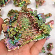 10Pcs 70g Natural Rainbow Aura Titanium Crystal Bismuth Specimens Chakra Mineral picture