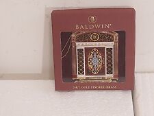 BALDWIN 24KT GOLD FINISH BRASS OUR NEW HOME 2007 ORNAMENT NIB. picture