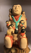 Native American Teissedre Storyteller with 9 children 1986 By CJ  5 1/4” high picture