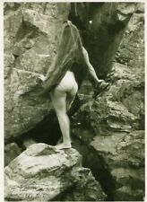 Beautiful woman very long hair witch mermaid odd weird abstract beach vtg photo picture